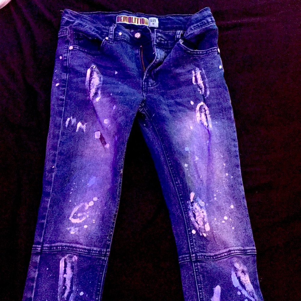 Demolition custom jeans size 14.